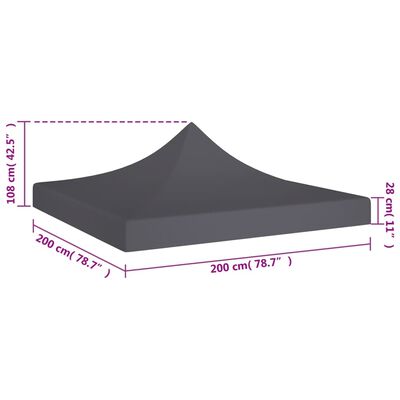 vidaXL antracitszürke tető partisátorhoz 2 x 2 m 270 g/m²