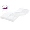 vidaXL 2 db feh&eacute;r 7 z&oacute;n&aacute;s 20 ILD kem&eacute;nys&eacute;gű habmatrac 80 x 200 cm
