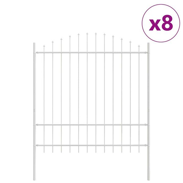 vidaXL Kerti Ker&iacute;t&eacute;s 8 pcs Feh&eacute;r 170 x 215 cm Porsz&oacute;rt ac&eacute;l