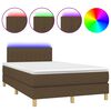 vidaXL barna sz&ouml;vet rug&oacute;s &eacute;s LED-es &aacute;gy matraccal 120x190 cm