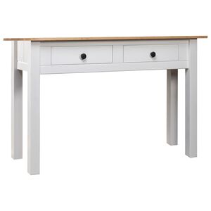 vidaXL feh&eacute;r t&ouml;m&ouml;r fenyőfa panama konzolasztal 110 x 40 x 72 cm