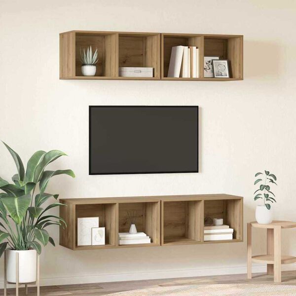 vidaXL TV szekrény garnitúra 4 pcs Artisan tölgy 37 x 37 x 72 cm