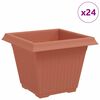 vidaXL N&eacute;gyzet Vir&aacute;gcser&eacute;p 24 db T&eacute;gla V&ouml;r&ouml;s 38 x 38 x 30 cm Műanyag