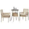 vidaXL Kert étkező szett 3 pcs Bézs Poli rattan