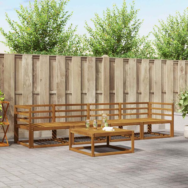 vidaXL K&uuml;lt&eacute;ri kanap&eacute; szett 5 pcs Term&eacute;szetes T&ouml;m&ouml;r Ak&aacute;cfa