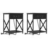 vidaXL &Eacute;jjeliszekr&eacute;ny 2 db Fekete t&ouml;lgy 41 x 31 x 51 cm Szerelt Fa