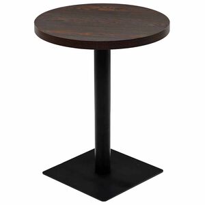 vidaXL kerek, s&ouml;t&eacute;t hamusz&iacute;nű MDF/ac&eacute;l bisztr&oacute; asztal 60 x 75 cm