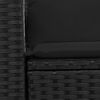 vidaXL 2 személyes fekete polyrattan kerti kanapé párnával