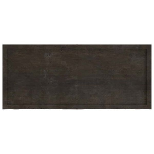 vidaXL sötétbarna kezelt tömör tölgyfa fali polc 140 x 60 x (2-4) cm