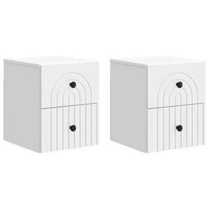 vidaXL Fali &eacute;jjeli szekr&eacute;ny 2 db Feh&eacute;r 33 x 34,5 x 40 cm Szerelt Fa