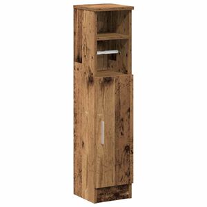 vidaXL antik fa sz&iacute;nű f&uuml;rdőszobaszekr&eacute;ny tekercstart&oacute;val 20,5x22x90 cm
