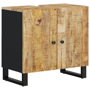 vidaXL t&ouml;m&ouml;r mang&oacute;- &eacute;s szerelt fa mosd&oacute;szekr&eacute;ny 62 x 33 x 58 cm