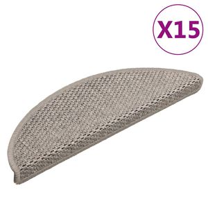 vidaXL 15 db sziz&aacute;l hat&aacute;s&uacute; platina &ouml;ntapad&oacute; l&eacute;pcsőszőnyeg 56x17x3 cm
