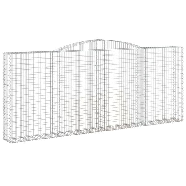 vidaXL 3 db íves horganyzott vas gabion kosár 400x30x160/180 cm