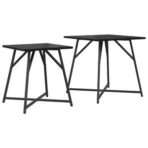 vidaXL Kisasztal k&eacute;szlet 2 db Fekete t&ouml;lgy 50 x 50 x 50 cm