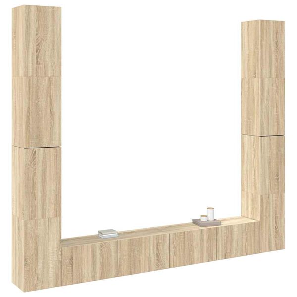 vidaXL 6 részes sonoma tölgy színű szerelt fa TV-szekrényszett