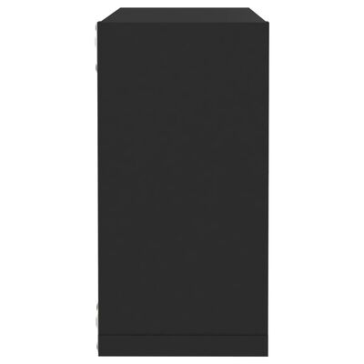 vidaXL 6 db fekete fali kockapolc 30 x 15 x 30 cm
