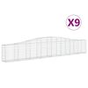 vidaXL 9 db &iacute;ves horganyzott vas gabion kos&aacute;r 400x30x60/80 cm