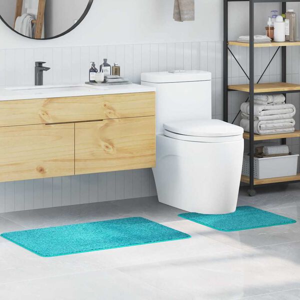 vidaXL Cs&uacute;sz&aacute;smentes f&uuml;rdőszőnyeg k&eacute;szlet 2 pcs T&uuml;rkiz PP