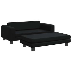 vidaXL fekete műbőr kutya&aacute;gy hosszabb&iacute;t&oacute;val 100 x 50 x 30 cm