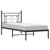 vidaXL fekete f&eacute;m &aacute;gykeret fejt&aacute;ml&aacute;val 90 x 200 cm