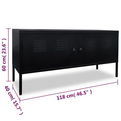 vidaXL fekete TV szekrény 118 x 40 x 60 cm