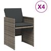 vidaXL 4 db sz&uuml;rke polyrattan kerti sz&eacute;k p&aacute;rn&aacute;val