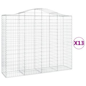vidaXL 13 db &iacute;ves horganyzott vas gabion kos&aacute;r 200x50x160/180 cm