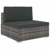 vidaXL 1 db sz&uuml;rke polyrattan modul&aacute;ris k&ouml;z&eacute;pső kanap&eacute; p&aacute;rn&aacute;kkal