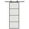 vidaXL fekete ESG &uuml;veg tol&oacute;ajt&oacute; f&eacute;mszerelv&eacute;ny-szettel 76x205 cm
