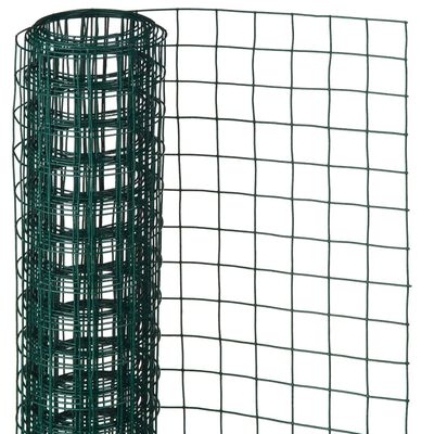 Nature zöld négyzetes szemű műanyag bevonatú acél drótháló 1x5 m 25 mm