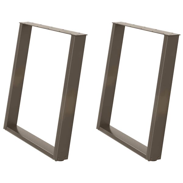 vidaXL 2 db U alak&uacute; &eacute;tkezőasztal l&aacute;b nat&uacute;r ac&eacute;l 80x(72-73) cm