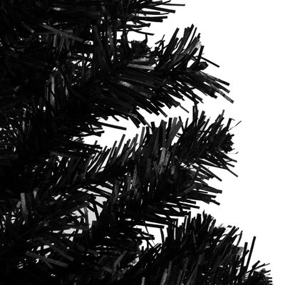 vidaXL fekete PVC megvilágított műkarácsonyfa állvánnyal 120 cm
