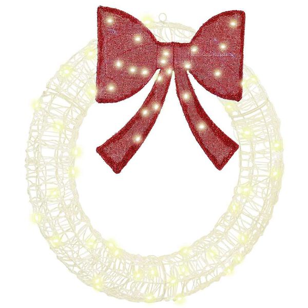 vidaXL Koszorú 60 LED-del Meleg fehér 75 cm Akril