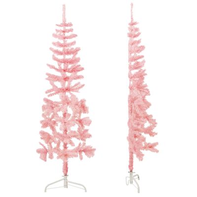 vidaXL rózsaszín vékony fél műkarácsonyfa állvánnyal 180 cm