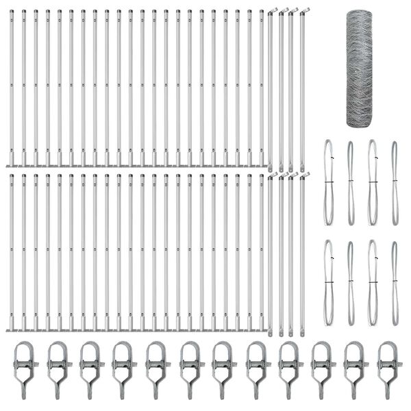 vidaXL Ker&iacute;t&eacute;soszlop Ez&uuml;st 100 x 0,5 m (50 mm h&aacute;l&oacute;) Ac&eacute;l
