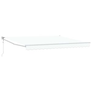 vidaXL Beh&uacute;zhat&oacute; napellenző Feh&eacute;r 400 &times; 300 cm Pamut &eacute;s Alum&iacute;nium