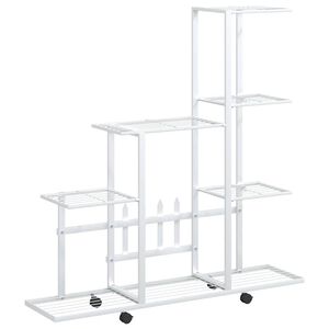 vidaXL feh&eacute;r ac&eacute;l vir&aacute;gtart&oacute; &aacute;llv&aacute;ny ker&eacute;kkel 94,5 x 25 x 92,5 cm