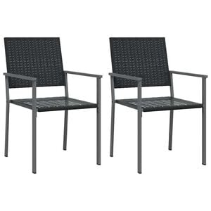 vidaXL 2 db fekete polyrattan kerti sz&eacute;k 54 x 62,5 x 89 cm