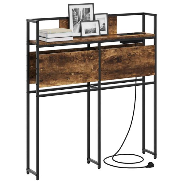 vidaXL T&aacute;rol&oacute; fejt&aacute;mla polcokkal t&aacute;rol&oacute;val F&uuml;st&ouml;lt t&ouml;lgy 75 cm Faanyag