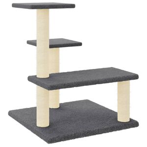vidaXL s&ouml;t&eacute;tsz&uuml;rke macskab&uacute;tor sziz&aacute;l kapar&oacute;f&aacute;kkal 61 cm