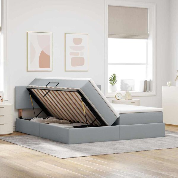 vidaXL T&aacute;rol&oacute;s &Aacute;gy matracmal Vil&aacute;gossz&uuml;rke 200 x 200 cm Műbőr