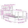 vidaXL tömör fenyőfa könyvespolcos ágy matrac nélkül 90 x 190 cm