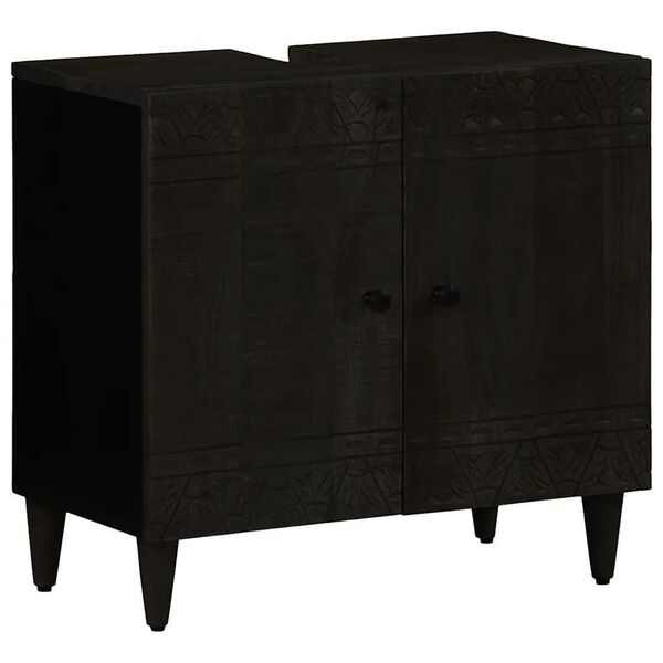 vidaXL 2 r&eacute;szes t&ouml;m&ouml;r mang&oacute;fa f&uuml;rdőszobai b&uacute;torszett