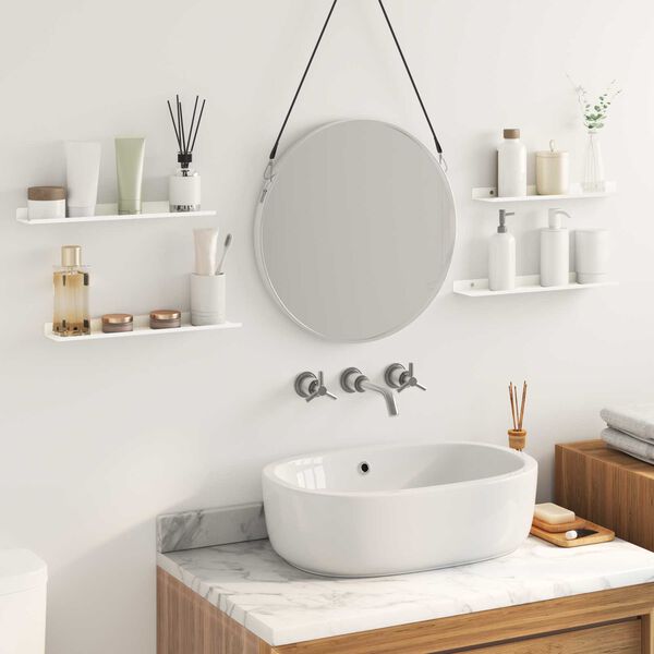 vidaXL Lebegő polc Falra szerelhető 4 pcs Feh&eacute;r 40 x 9 x 2,5 cm Ac&eacute;l