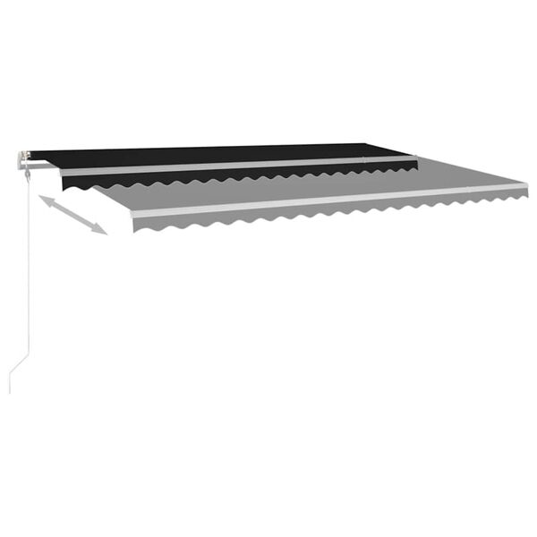 vidaXL antracitsz&uuml;rke sz&eacute;l&eacute;rz&eacute;kelős &eacute;s LED-es napellenző 500 x 350 cm