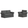 vidaXL Kanap&eacute; Szett 2 pcs S&ouml;t&eacute;tsz&uuml;rke 155 x 82 x 80 cm sz&ouml;vet