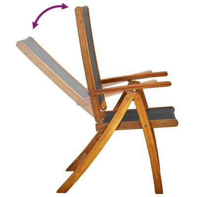 vidaXL 6 darab összecsukható tömör akácfa és textilén kerti szék