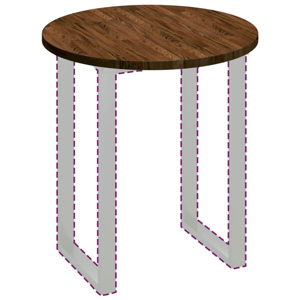 vidaXL Asztallap S&ouml;t&eacute;t Barna &Oslash; 70 x 2,5 cm T&ouml;m&ouml;r T&ouml;lgyfa