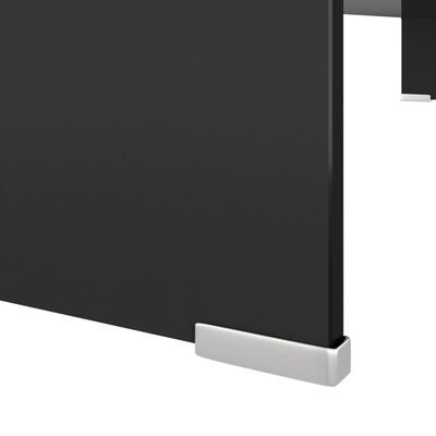 vidaXL Fekete üveg TV/monitor állvány 100x30x13 cm